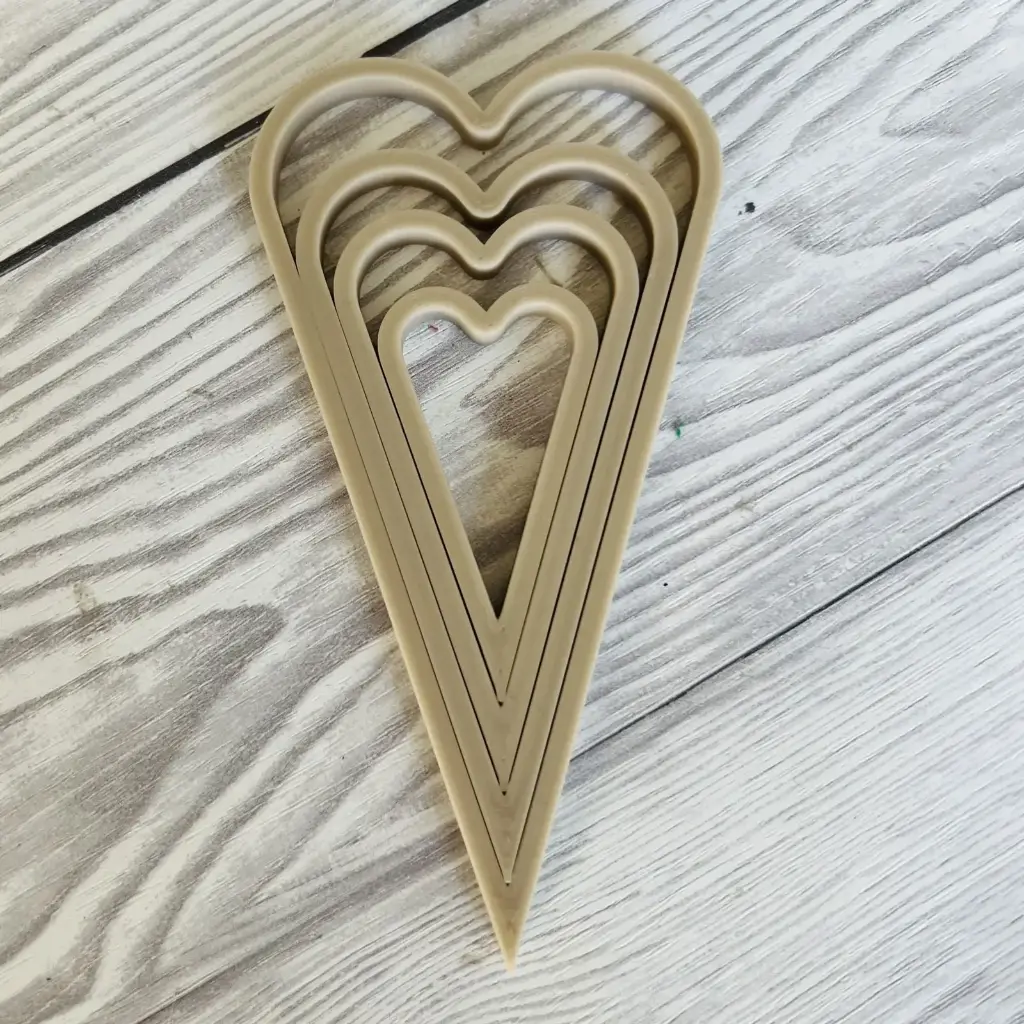 Hjerte aflangt 4 små