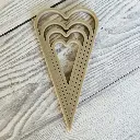 Hjerte aflangt 4 små